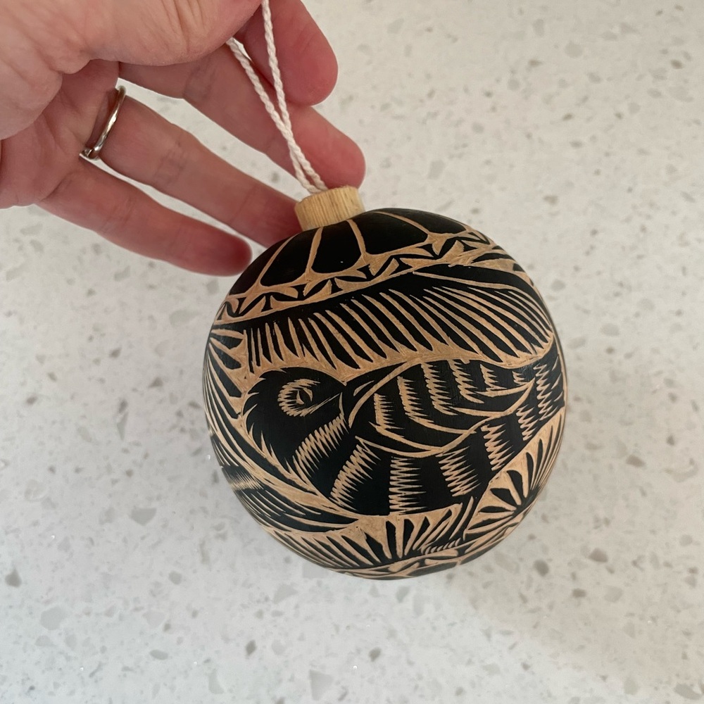 Hand-carved Gourd Ornament Animals Boho Unique